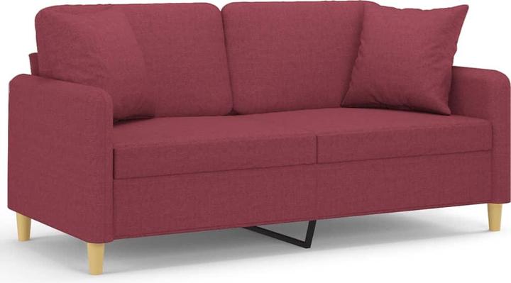 vidaXL 2-seater sofa with decorative cushions wine red 140 cm fabric, colour (2 person sofa)