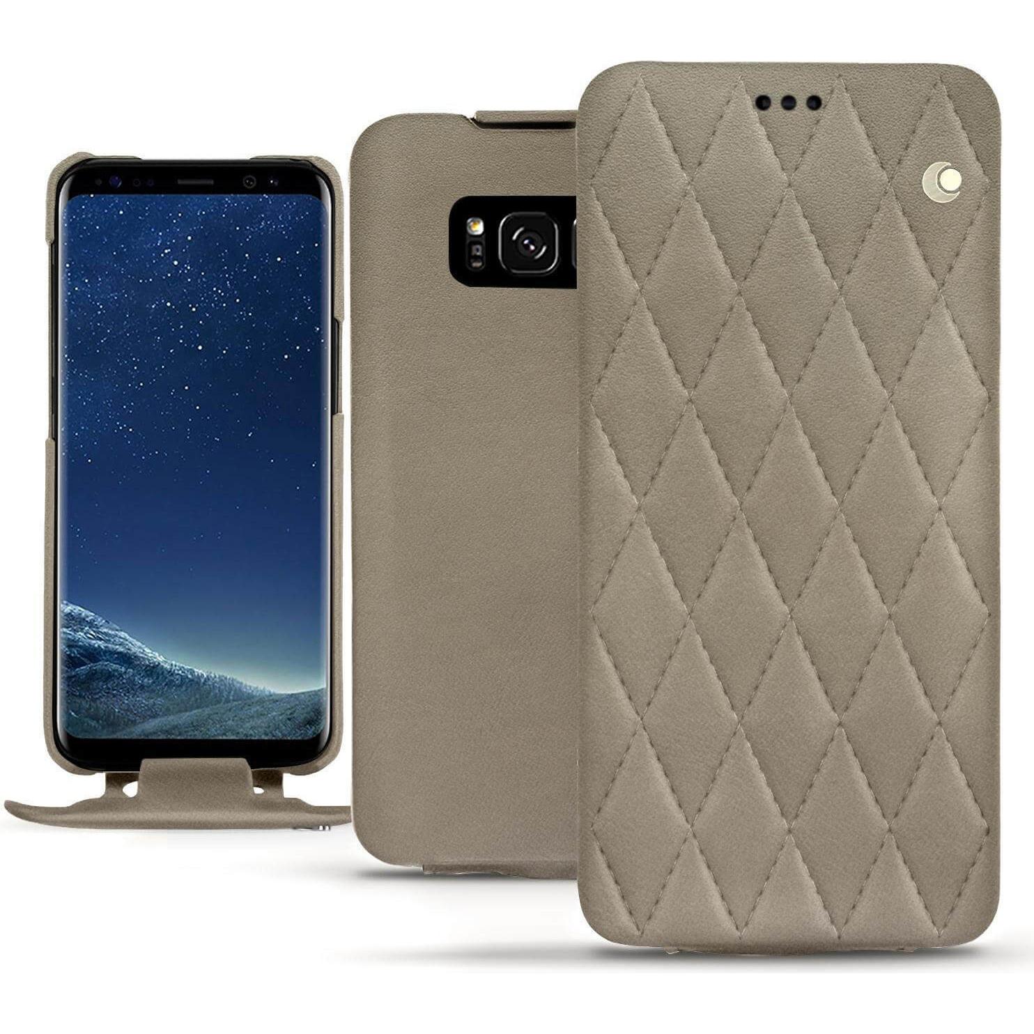 Noreve Lederschutzhülle vertikal (Samsung Galaxy S8+), Smartphone Hülle, Beige