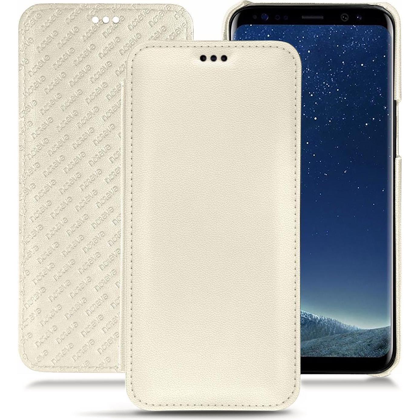 Noreve Lederschutzhülle horizontal (Samsung Galaxy S8+), Smartphone Hülle, Weiss