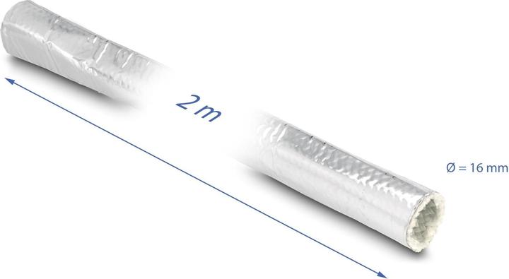 Produktbild Delock Kabelschlauch aus Glasfasergeflecht und Aluminium 2 m (Kabelschlauch, 200 cm)