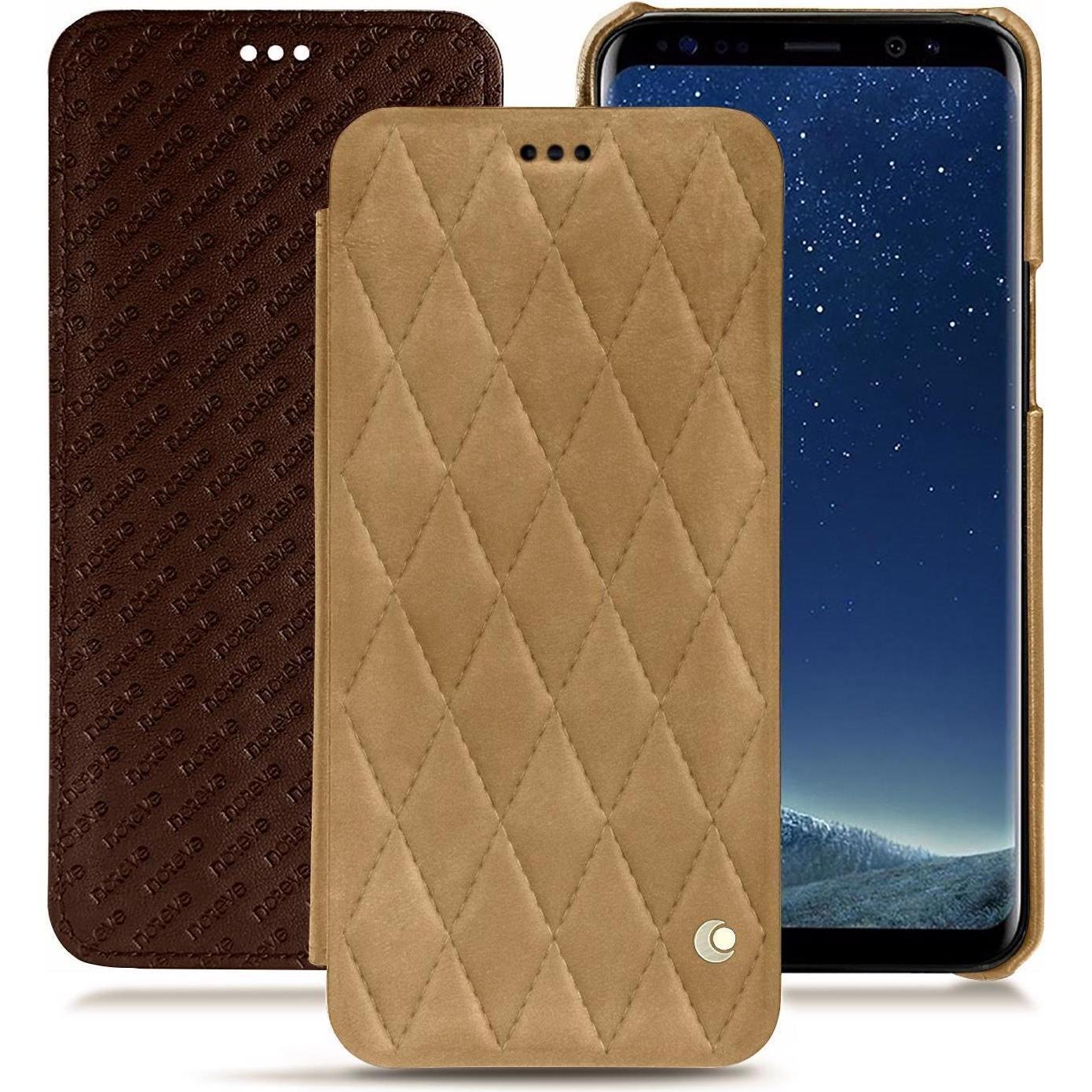 Noreve Lederschutzhülle horizontal (Samsung Galaxy S8+), Smartphone Hülle, Braun
