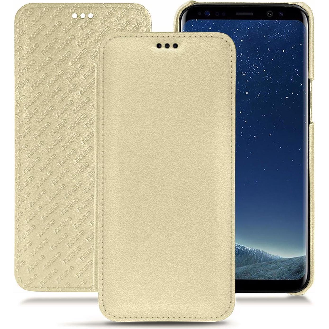 Noreve Lederschutzhülle horizontal (Samsung Galaxy S8+), Smartphone Hülle, Beige