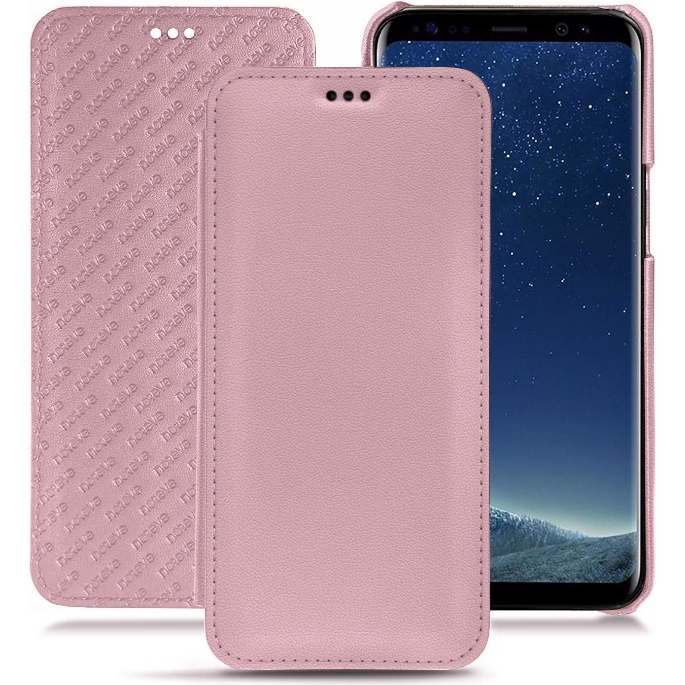 Noreve Lederschutzhülle horizontal (Samsung Galaxy S8+), Smartphone Hülle, Rosa
