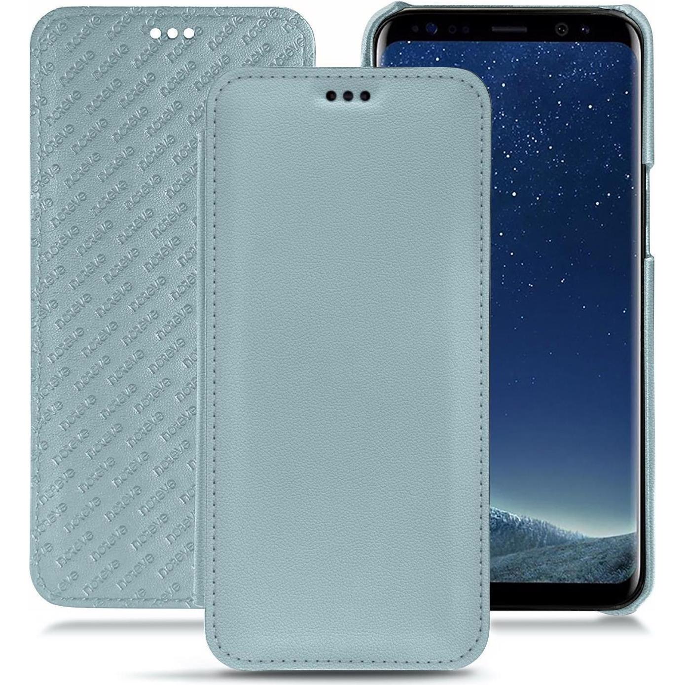 Noreve Lederschutzhülle horizontal (Samsung Galaxy S8+), Smartphone Hülle, Blau