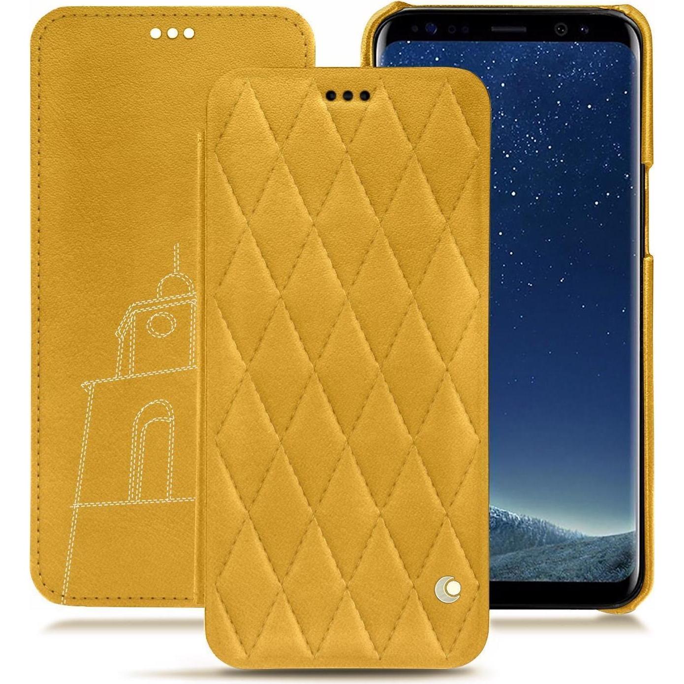 Noreve Lederschutzhülle horizontal (Samsung Galaxy S8+), Smartphone Hülle, Orange