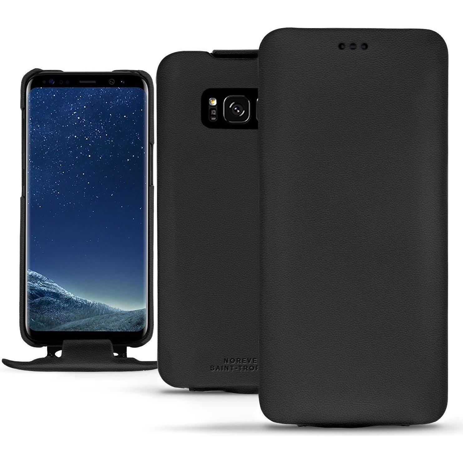 Noreve Lederschutzhülle vertikal (Samsung Galaxy S8), Smartphone Hülle, Schwarz
