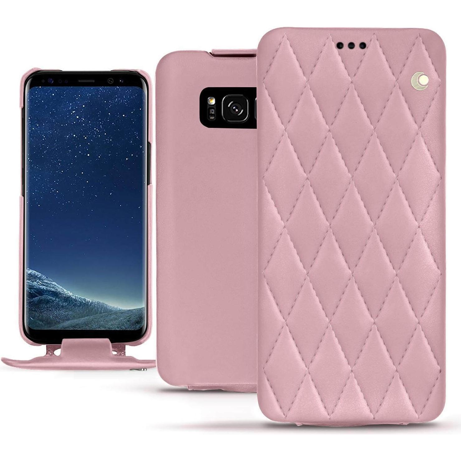 Noreve Lederschutzhülle vertikal (Samsung Galaxy S8), Smartphone Hülle, Rosa