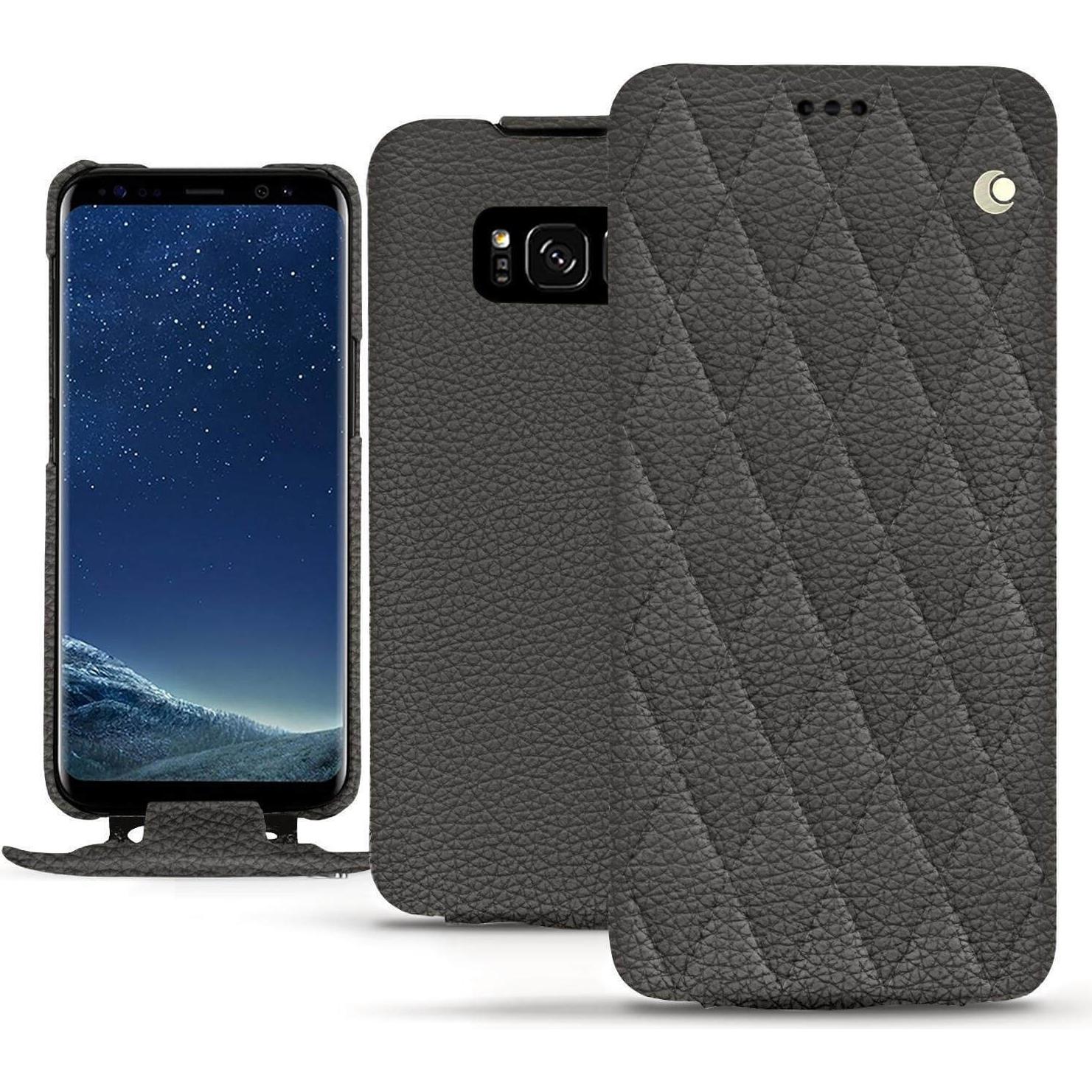 Noreve Lederschutzhülle vertikal (Samsung Galaxy S8), Smartphone Hülle, Grau