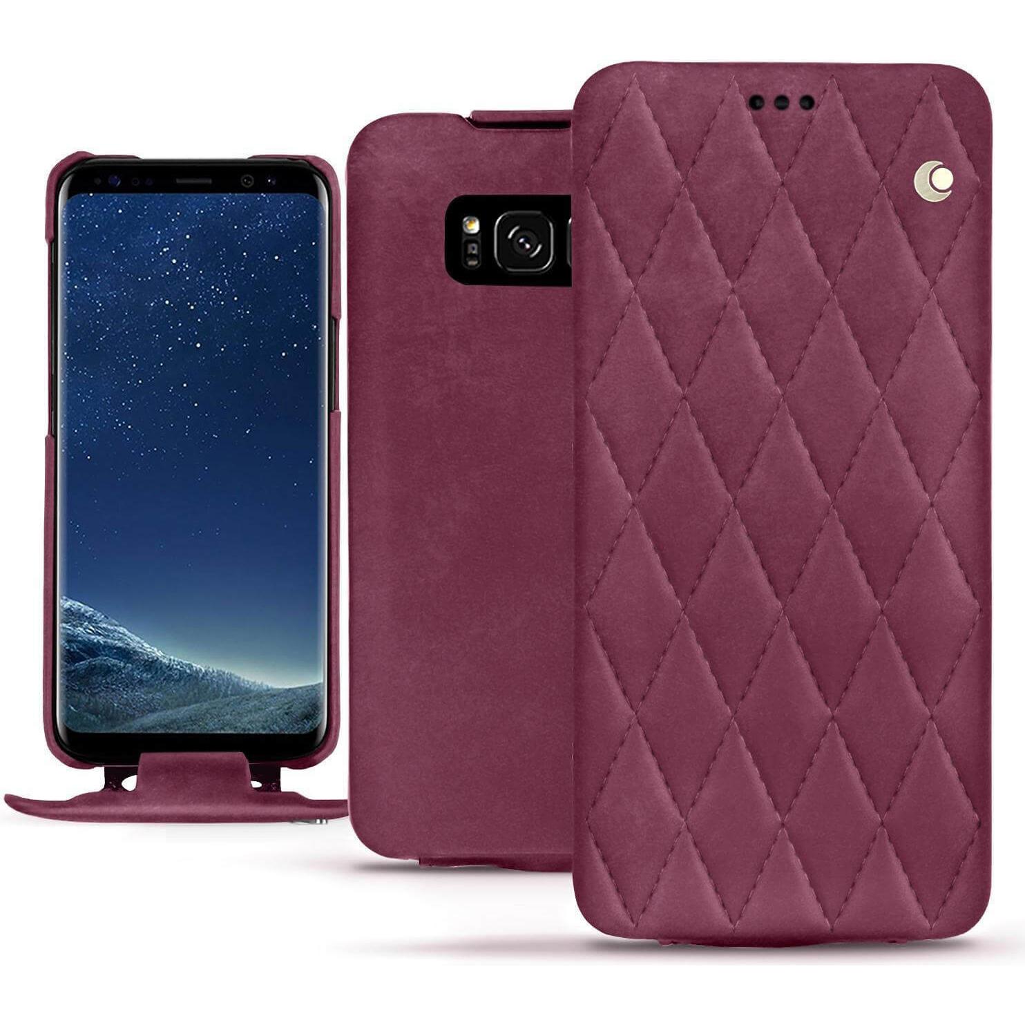 Noreve Lederschutzhülle vertikal (Samsung Galaxy S8), Smartphone Hülle, Violett