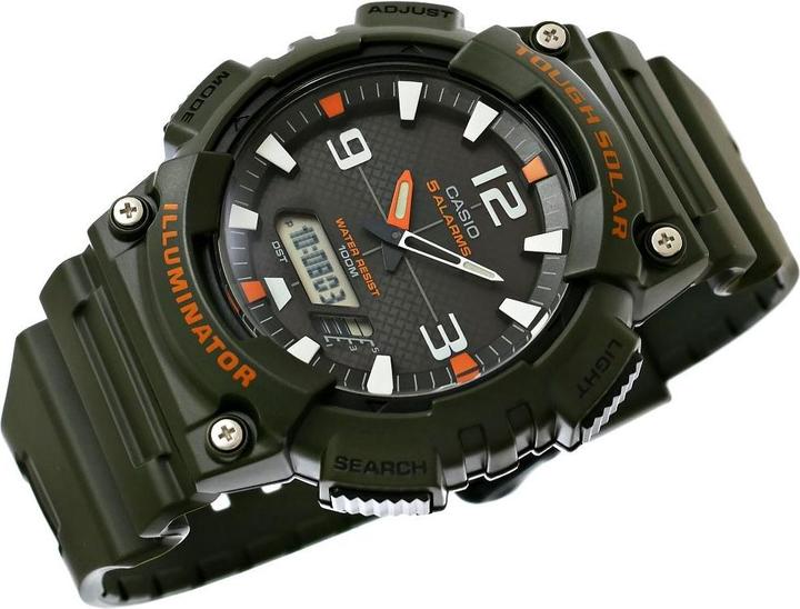 Image du produit Casio Montre homme AQ - S810W-3AV 10 Bar SOLAR pour la natation (Montre de sport, Montre analogique, Montre numérique, 46 mm)