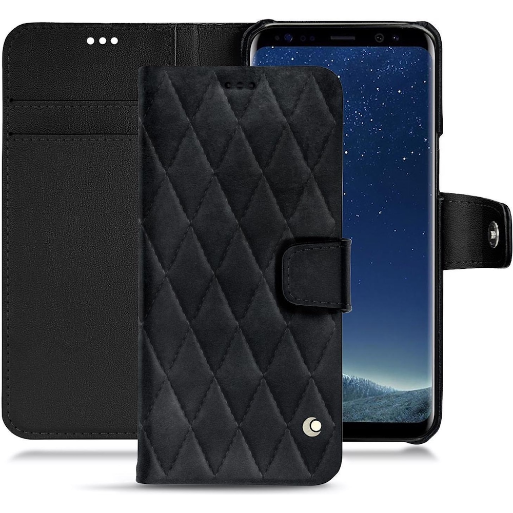 Noreve Lederschutzhülle Wallet (Samsung Galaxy S8), Smartphone Hülle, Schwarz