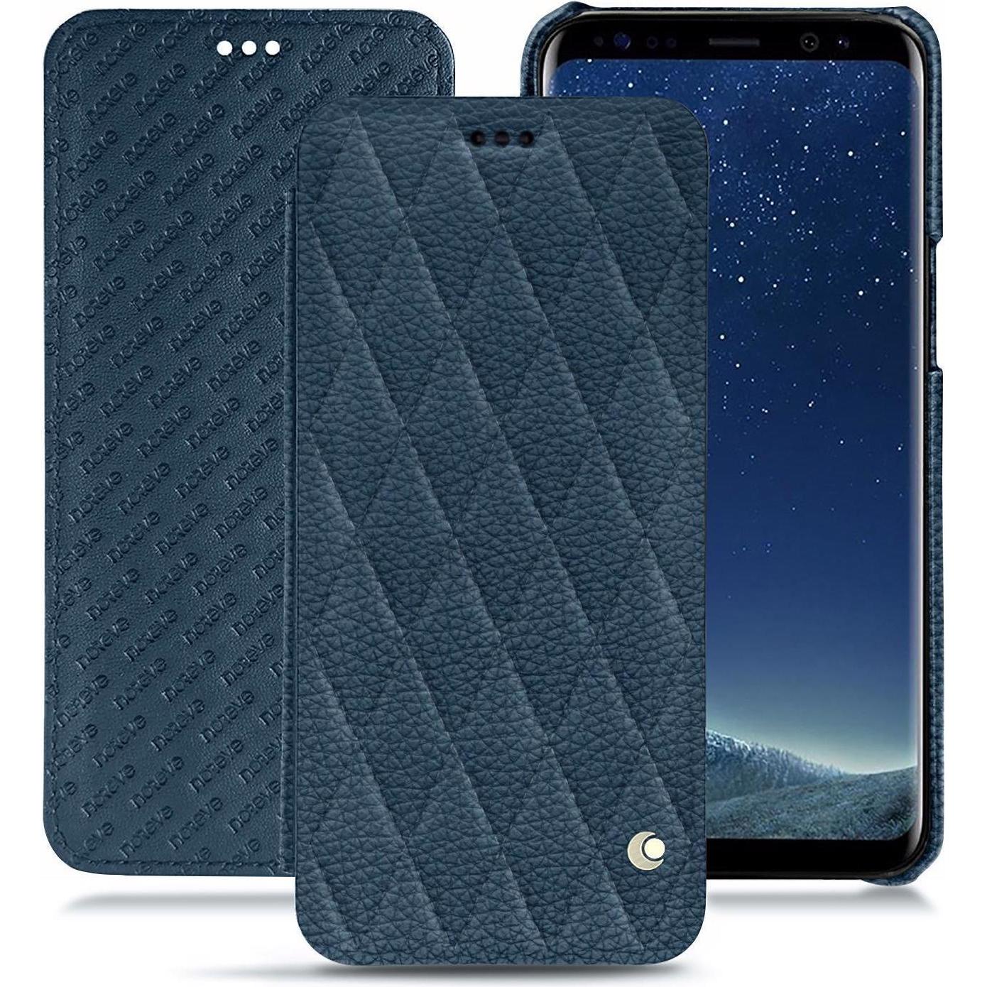Noreve Lederschutzhülle horizontal (Samsung Galaxy S8), Smartphone Hülle, Blau