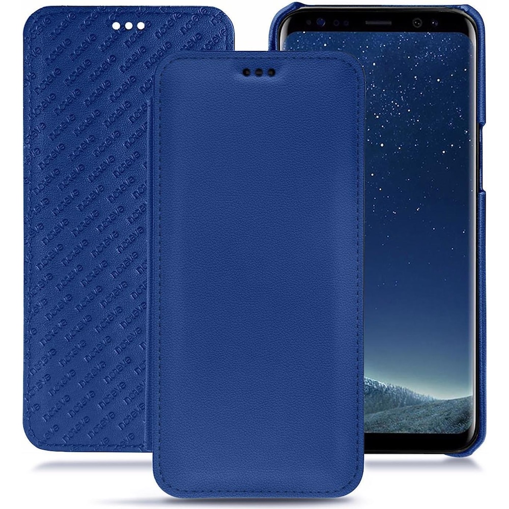 Noreve Lederschutzhülle horizontal (Samsung Galaxy S8), Smartphone Hülle, Blau