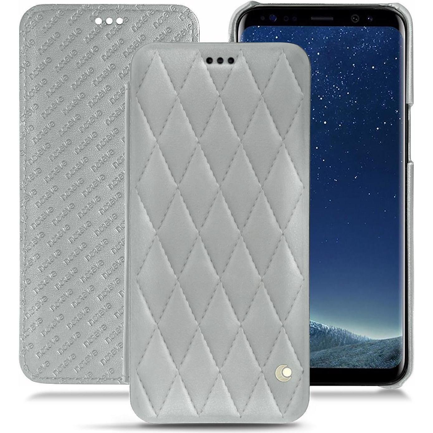 Noreve Lederschutzhülle horizontal (Samsung Galaxy S8+), Smartphone Hülle, Grau