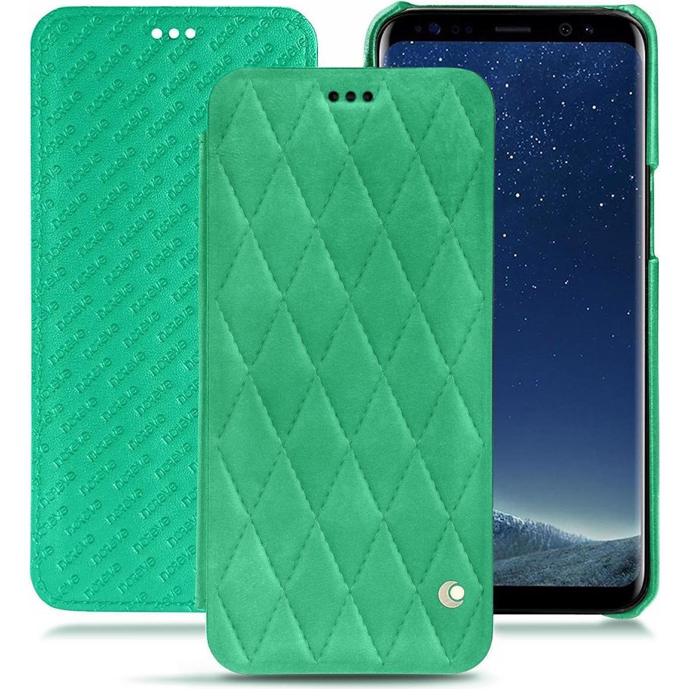 Noreve Lederschutzhülle horizontal (Samsung Galaxy S8), Smartphone Hülle, Grün