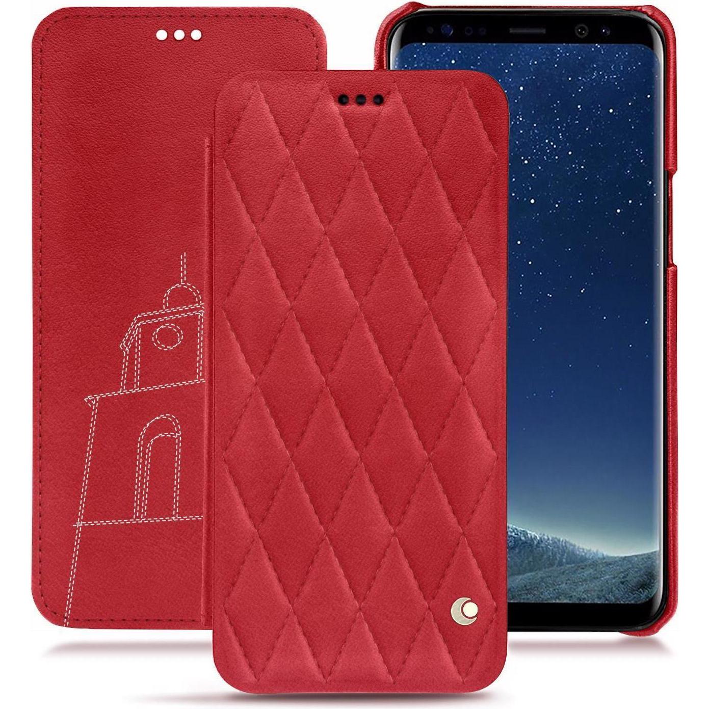 Noreve Lederschutzhülle horizontal (Samsung Galaxy S8), Smartphone Hülle, Rot