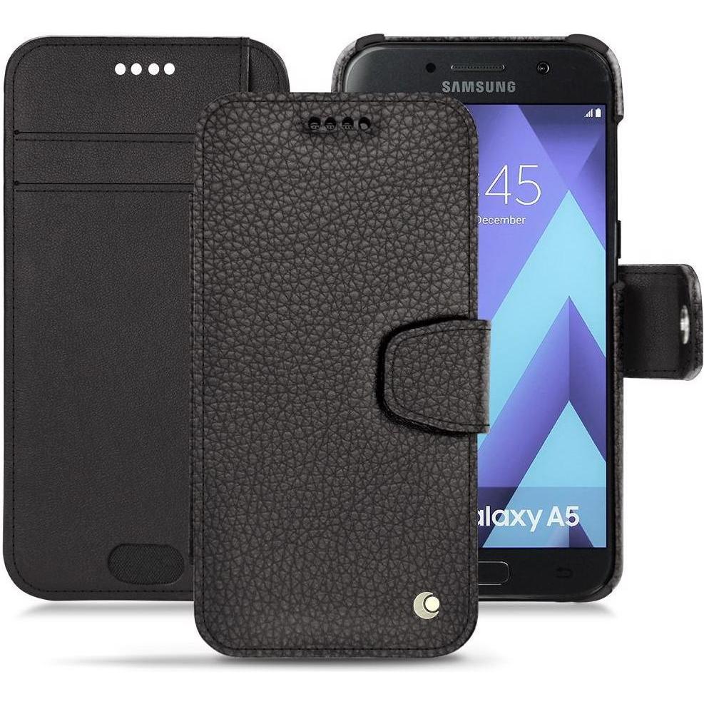Noreve Lederschutzhülle Wallet (Samsung Galaxy A5 (2017)), Smartphone Hülle, Grau