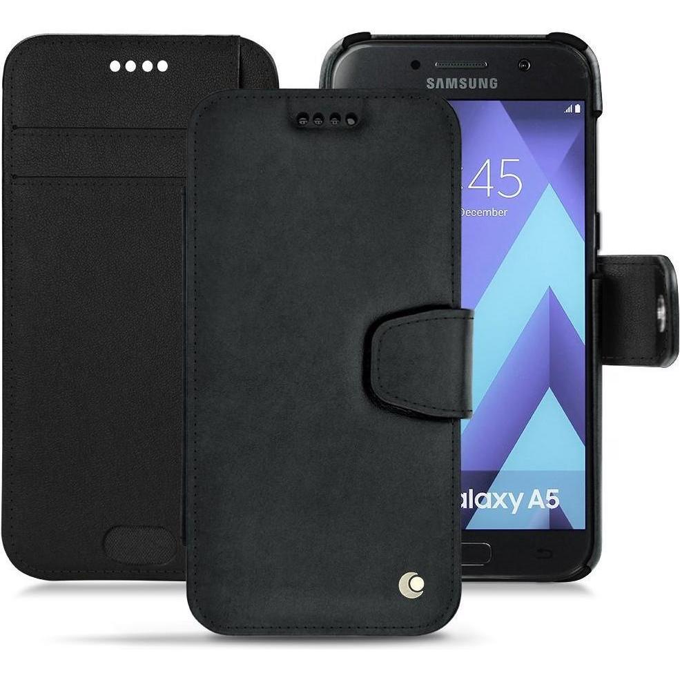 Noreve Lederschutzhülle Wallet (Samsung Galaxy A5 (2017)), Smartphone Hülle, Schwarz