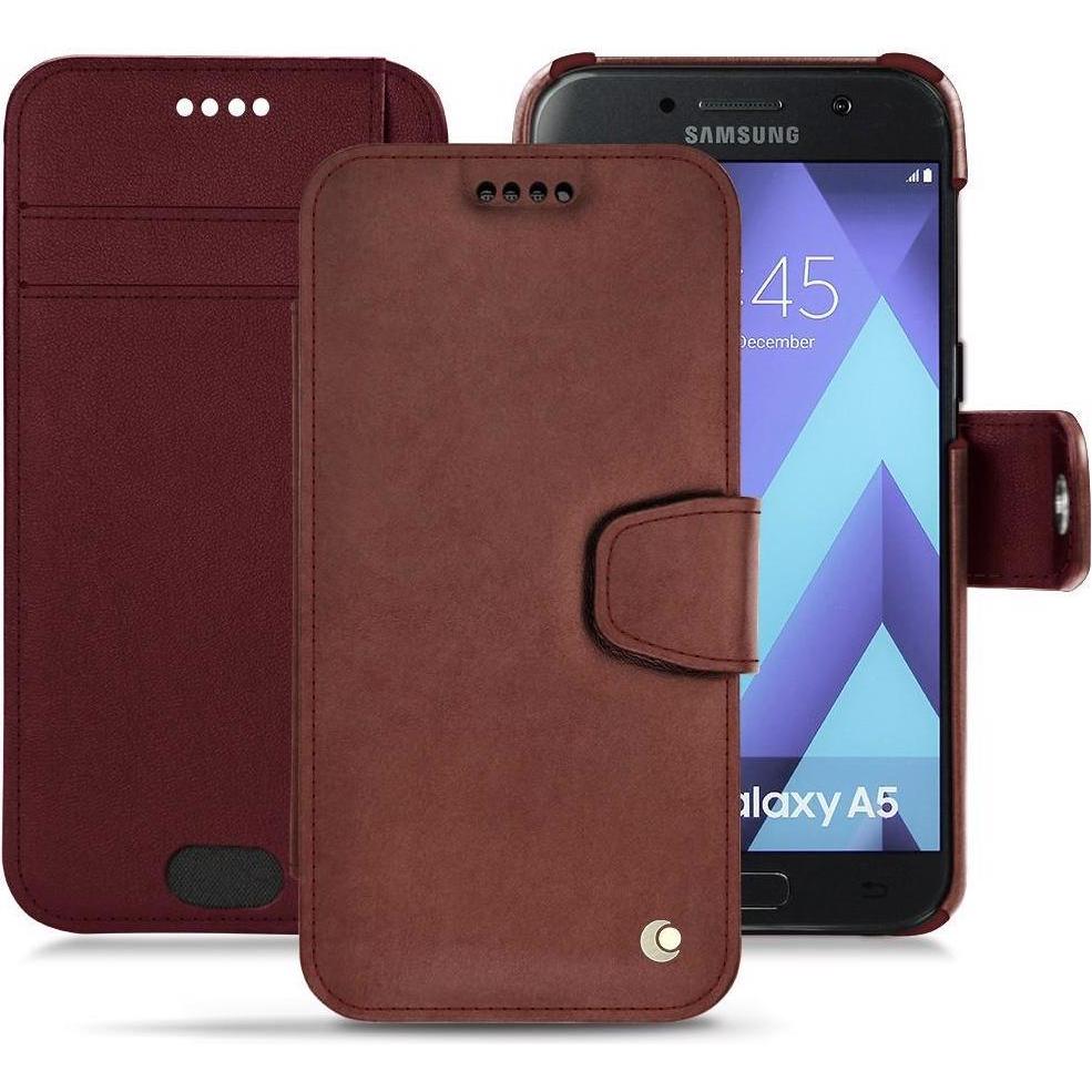 Noreve Lederschutzhülle Wallet (Samsung Galaxy A5 (2017)), Smartphone Hülle, Rot