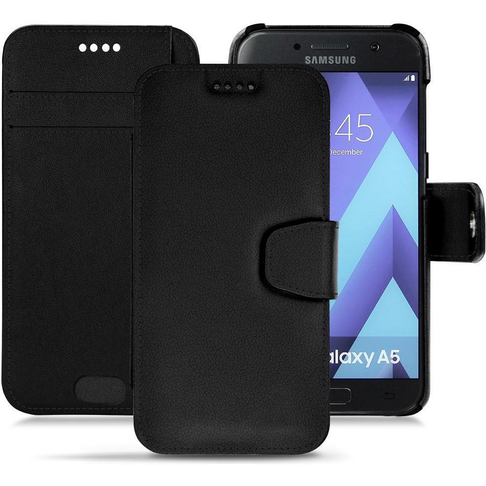Noreve Lederschutzhülle Wallet (Samsung Galaxy A5 (2017)), Smartphone Hülle, Schwarz