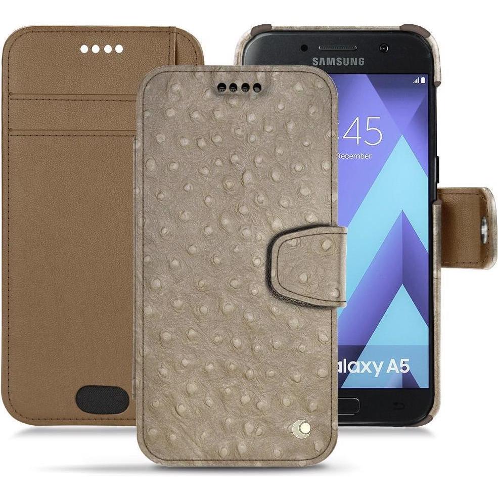 Noreve Lederschutzhülle Wallet (Samsung Galaxy A5 (2017)), Smartphone Hülle, Beige