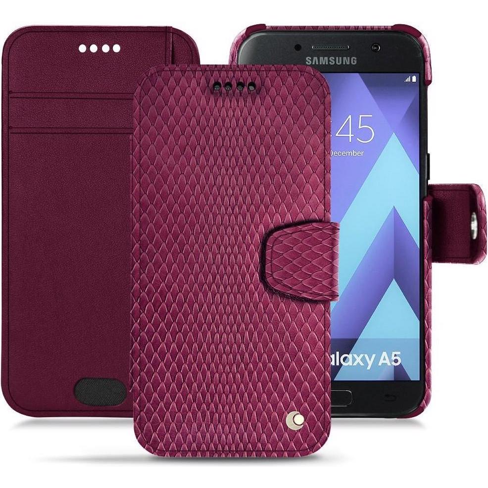 Noreve Lederschutzhülle Wallet (Samsung Galaxy A5 (2017)), Smartphone Hülle, Rosa