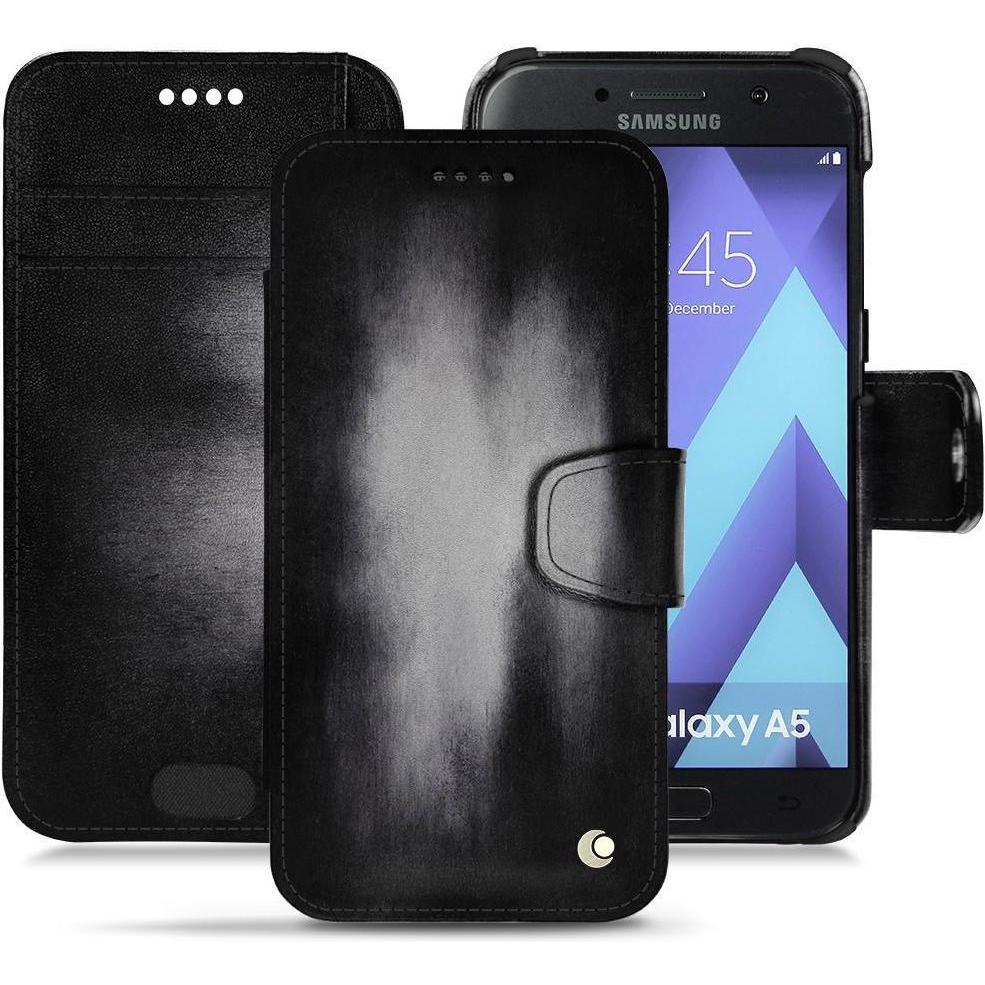 Noreve Lederschutzhülle Wallet (Samsung Galaxy A5 (2017)), Smartphone Hülle, Grau