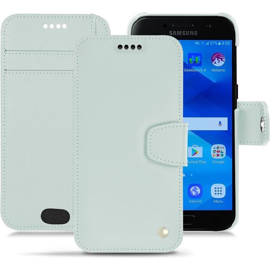 Noreve Lederschutzhülle Wallet (Samsung Galaxy A3 (2017)), Smartphone Hülle, Blau