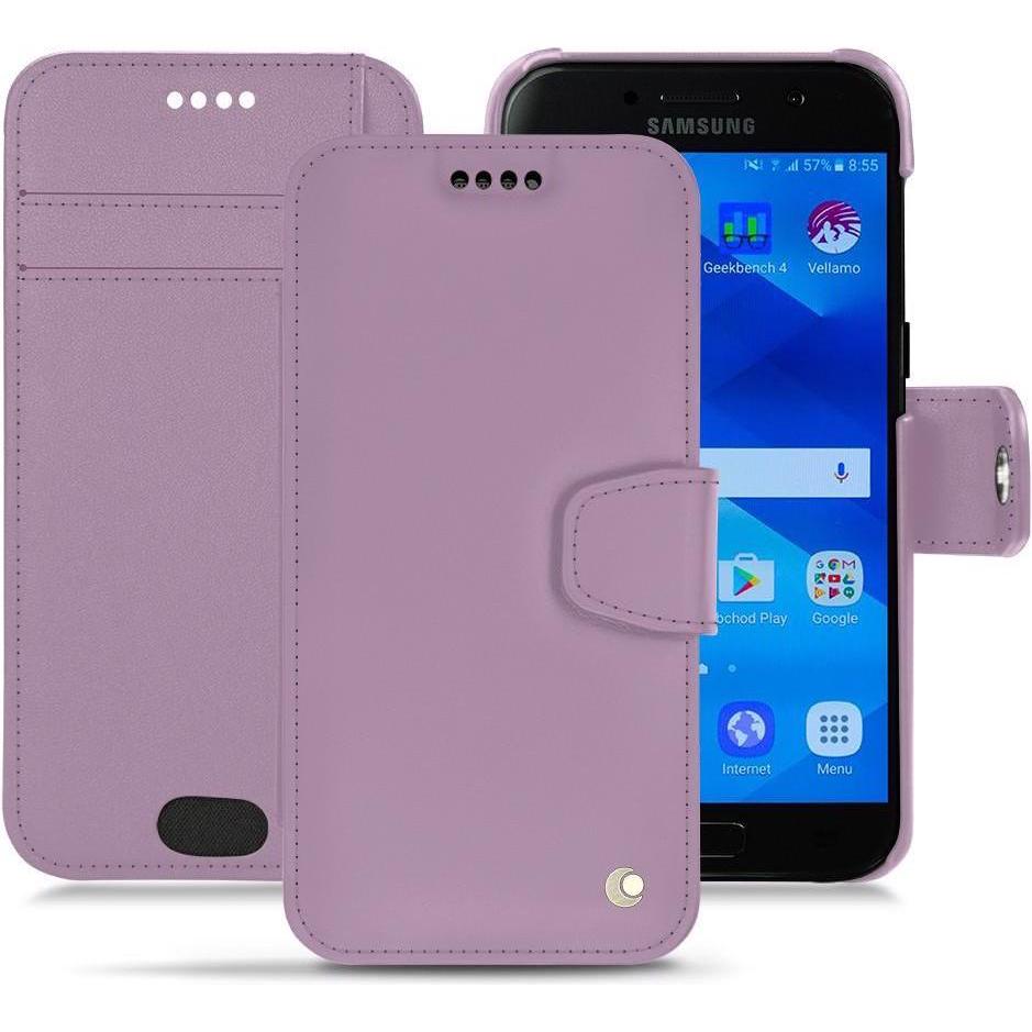 Noreve Lederschutzhülle Wallet (Samsung Galaxy A3 (2017)), Smartphone Hülle, Violett