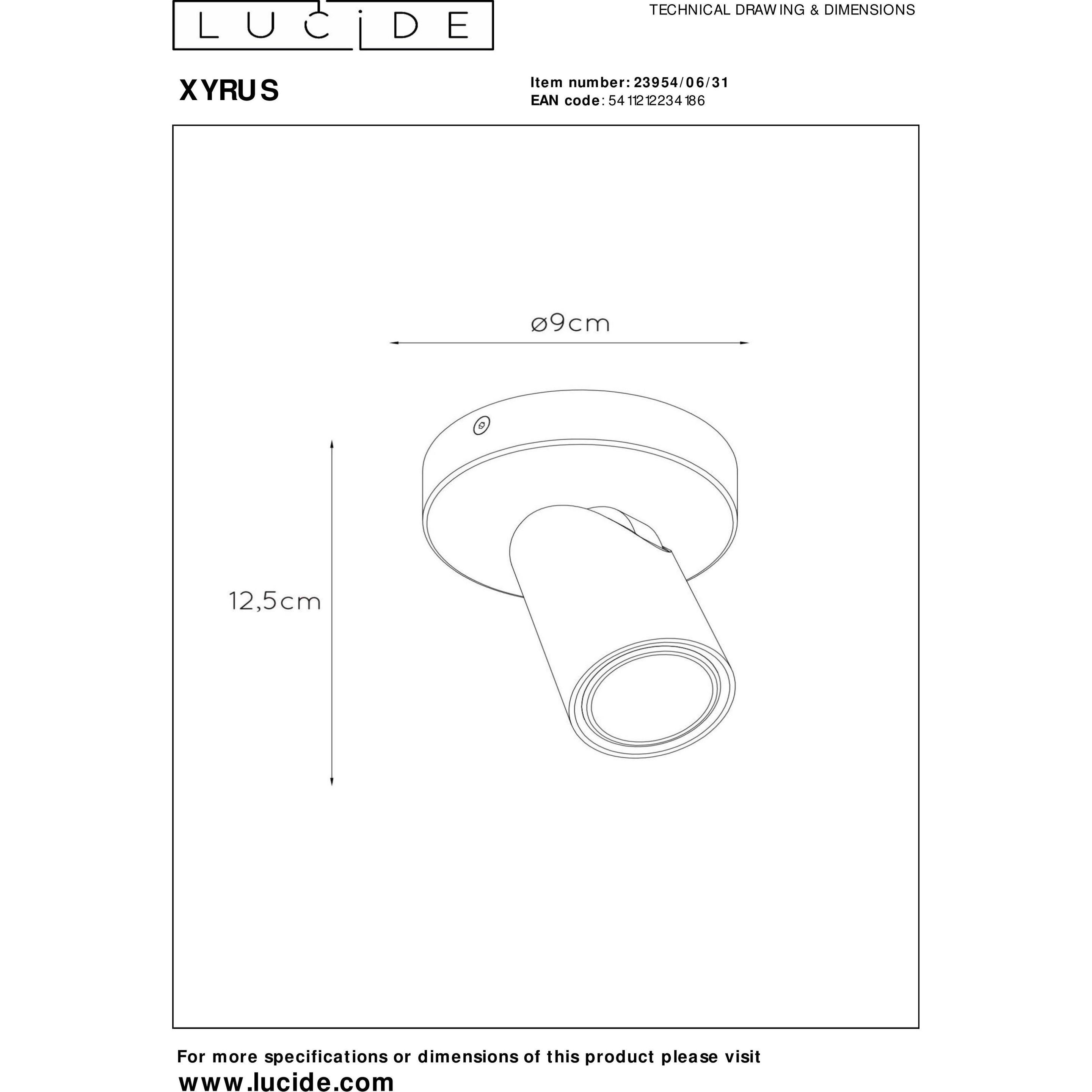 Thumbnail - Lucide, Wandleuchte + Deckenleuchte, Xyrus (320 lm, GU10)