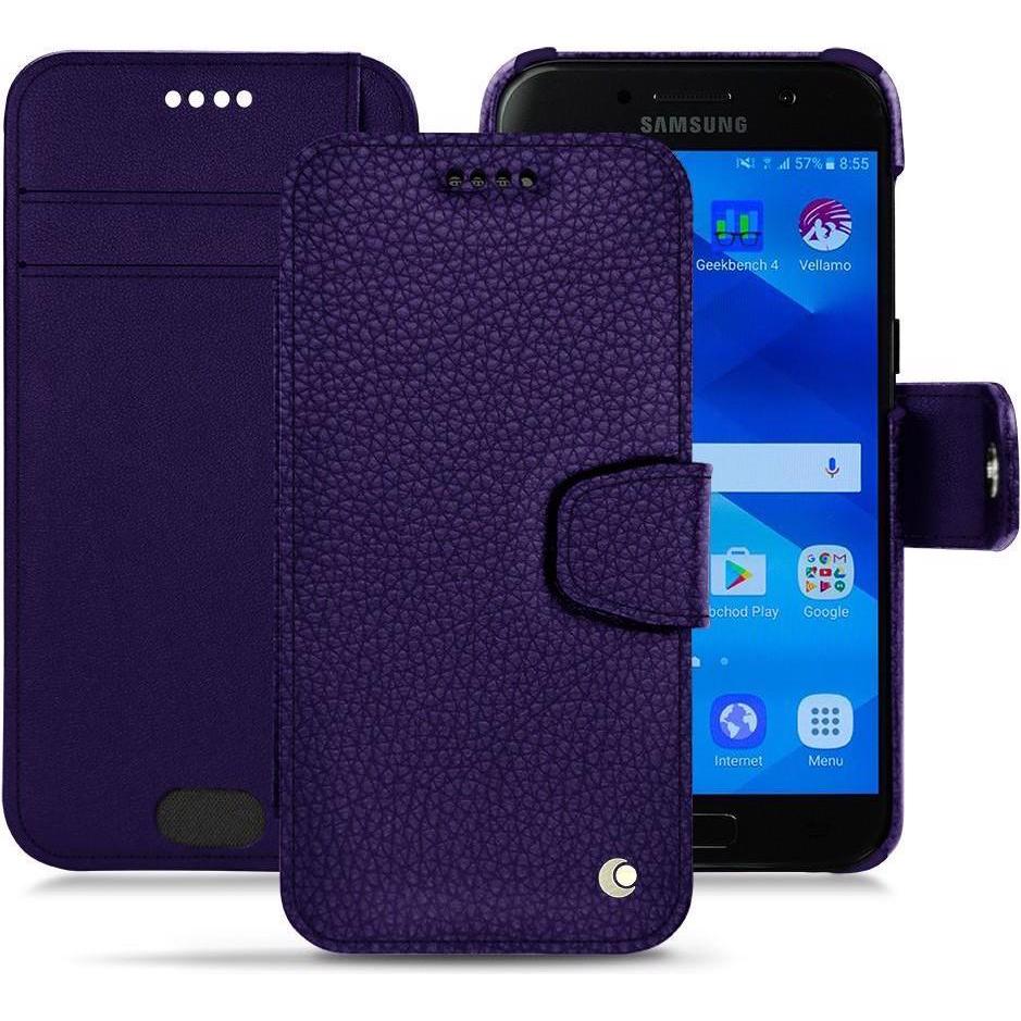Noreve Lederschutzhülle Wallet (Samsung Galaxy A3 (2017)), Smartphone Hülle, Violett