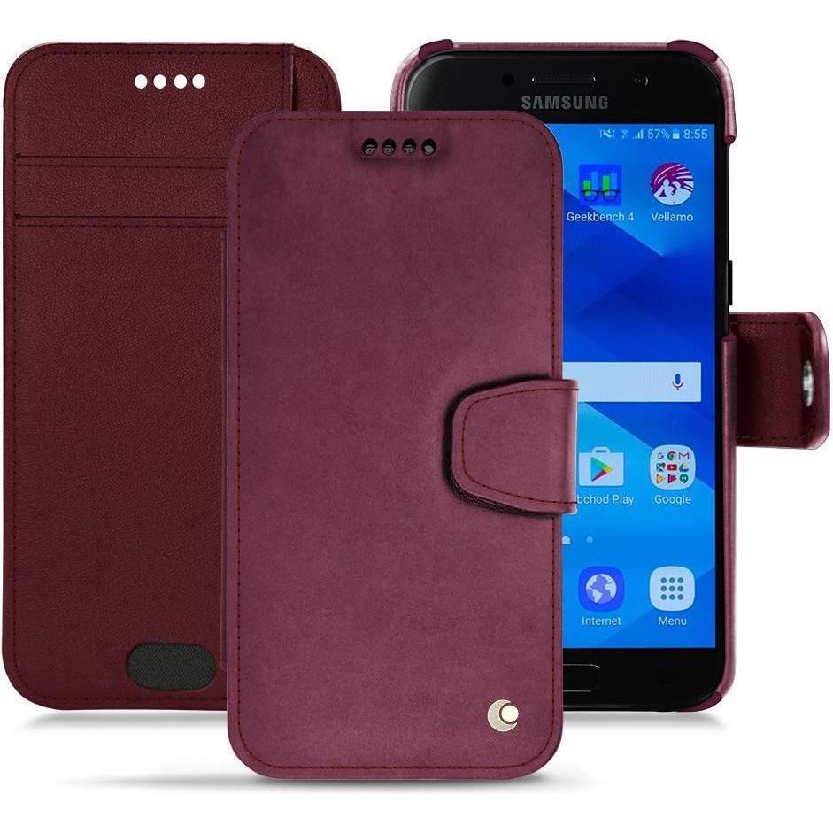 Noreve Lederschutzhülle Wallet (Samsung Galaxy A3 (2017)), Smartphone Hülle, Violett