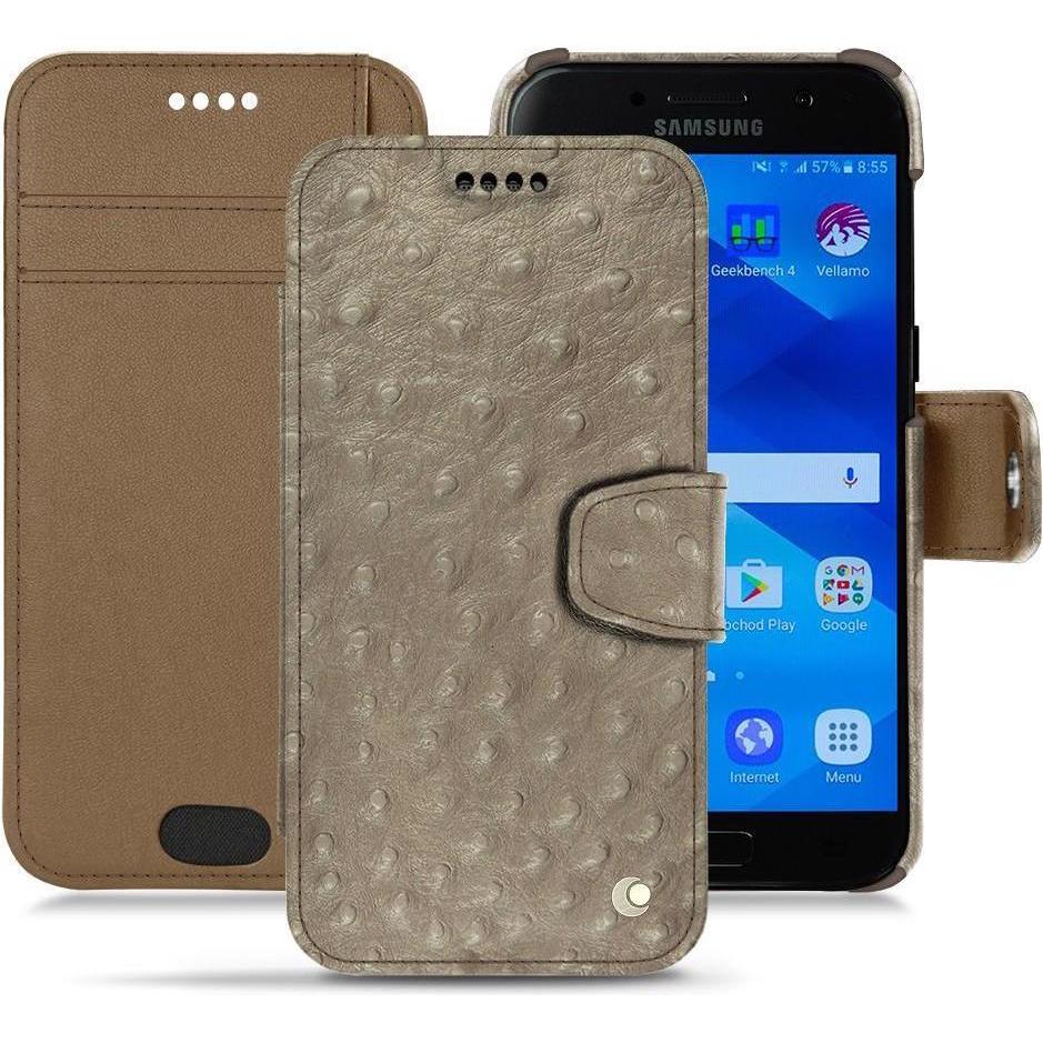 Noreve Lederschutzhülle Wallet (Samsung Galaxy A3 (2017)), Smartphone Hülle, Beige