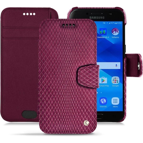 Noreve Lederschutzhülle Wallet (Galaxy A3 (2017)), Smartphone Hülle, Rosa