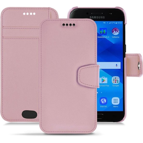 Noreve Lederschutzhülle Wallet (Galaxy A3 (2017)), Smartphone Hülle, Rosa