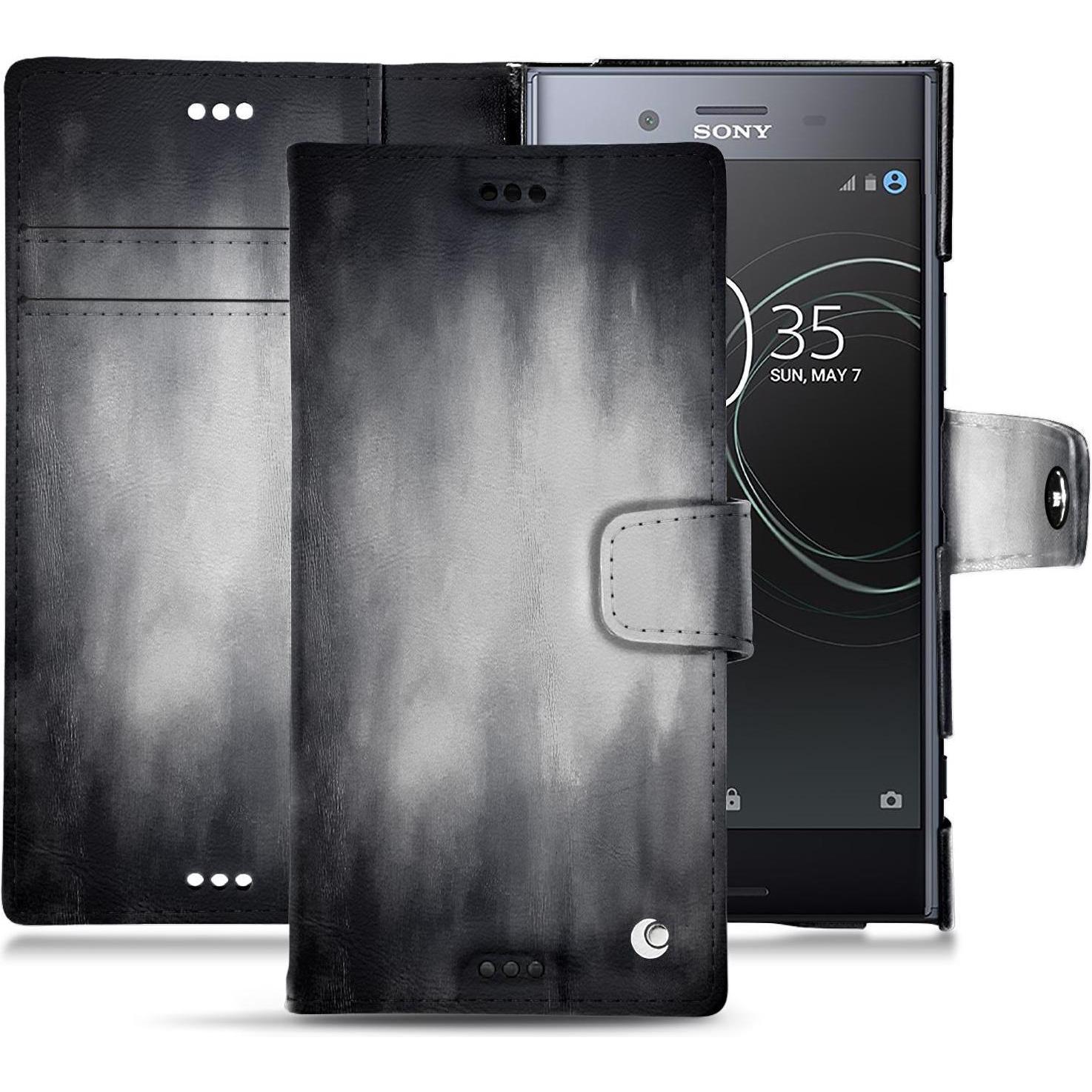 Thumbnail - Noreve Lederschutzhülle Wallet (Sony Xperia XZ Premium), Smartphone Hülle, Grau