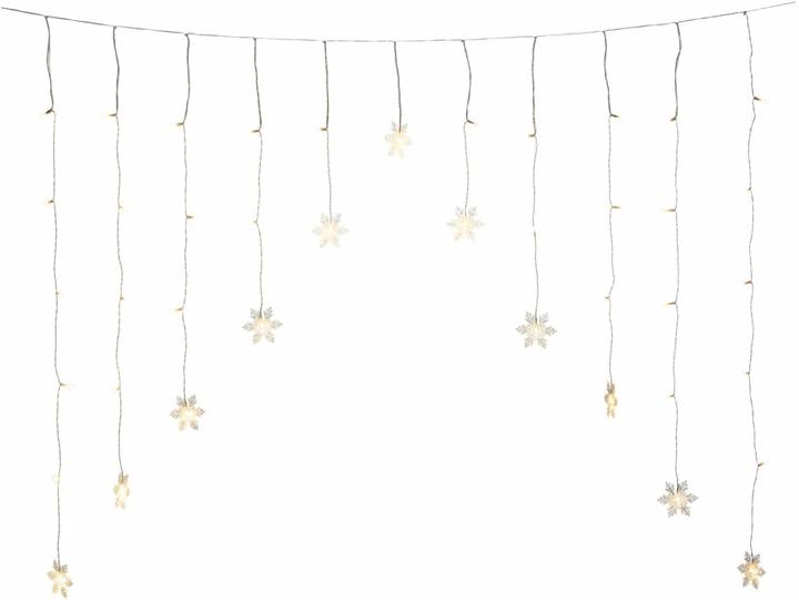 Produktbild Konstsmide LED-Lichtervorhang Schneeflocken, 41 LED, 1.4 m, Outdoor (11.40 m)