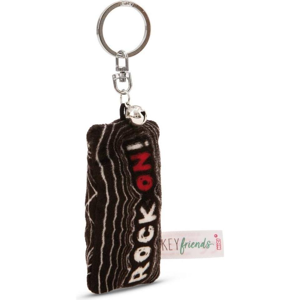 Magni, Damen, Schlüsselanhänger, NICI Schlüsselanhänger Mini Plüschkissen Rock on! mit Glöckchen 8cm, Mehrfarbig