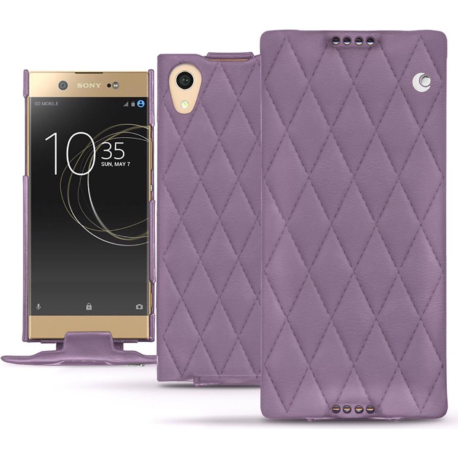 Noreve Lederschutzhülle vertikal (Sony Xperia XA1 Ultra), Smartphone Hülle, Violett