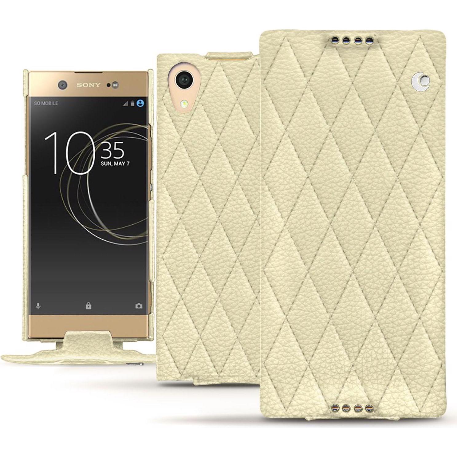 Thumbnail - Noreve Lederschutzhülle vertikal (Sony Xperia XA1 Ultra), Smartphone Hülle, Beige