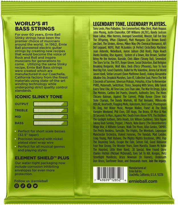 Valori nutrizionali e ingredienti Ernie Ball Slinky regolare (4 x, Basso elettrico, 0.11")