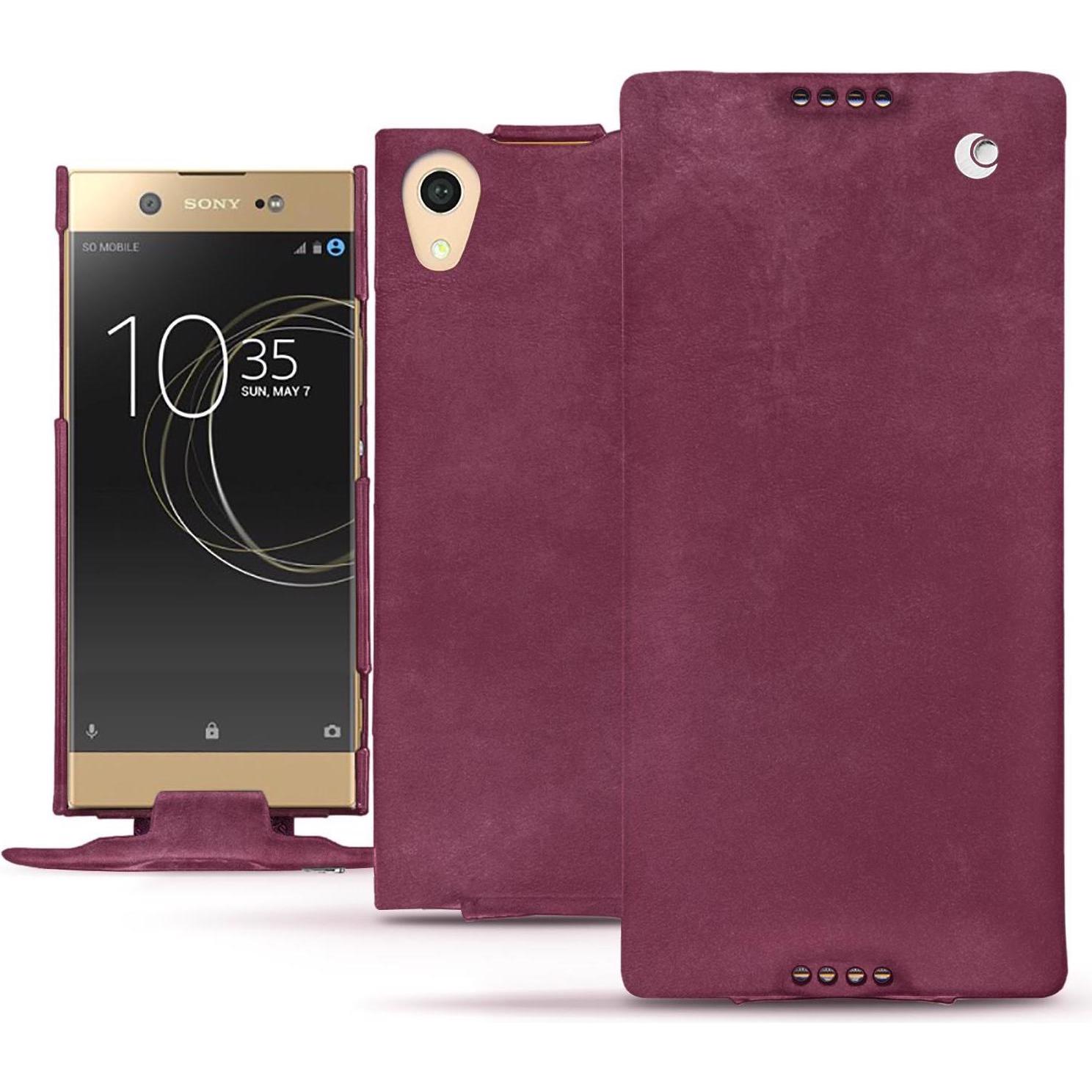Noreve Lederschutzhülle vertikal (Sony Xperia XA1 Ultra), Smartphone Hülle, Violett