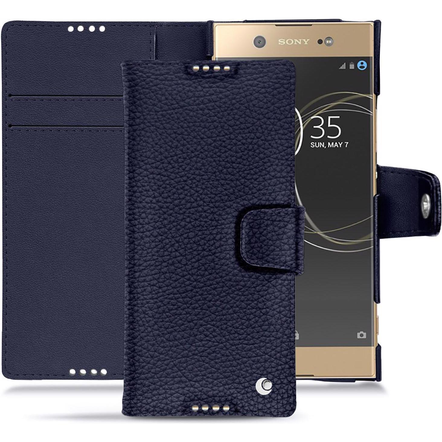 Noreve Lederschutzhülle Wallet (Sony Xperia XA1 Ultra), Smartphone Hülle, Violett