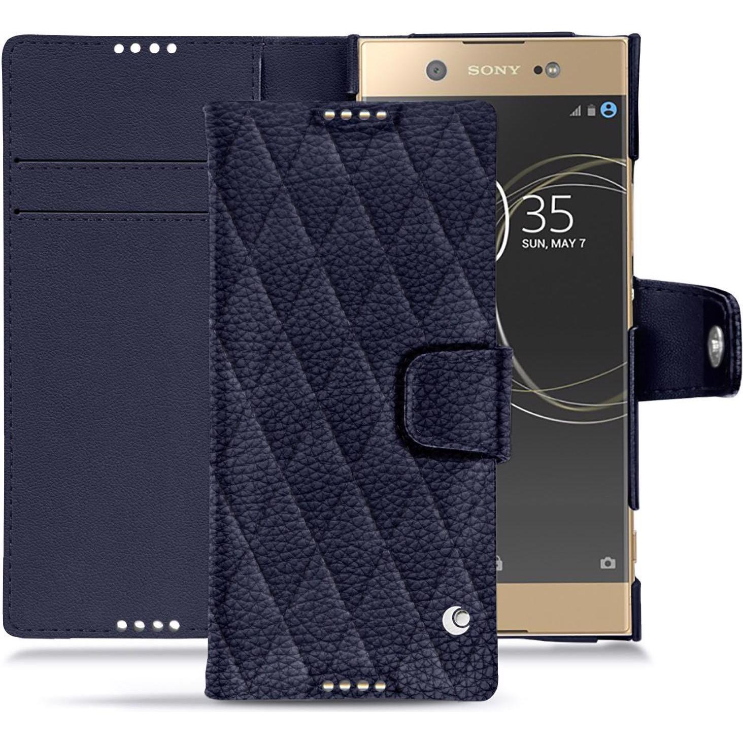 Noreve Lederschutzhülle Wallet (Sony Xperia XA1 Ultra), Smartphone Hülle, Violett