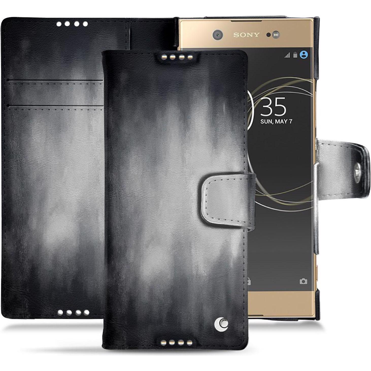 Thumbnail - Noreve Lederschutzhülle Wallet (Sony Xperia XA1 Ultra), Smartphone Hülle, Grau