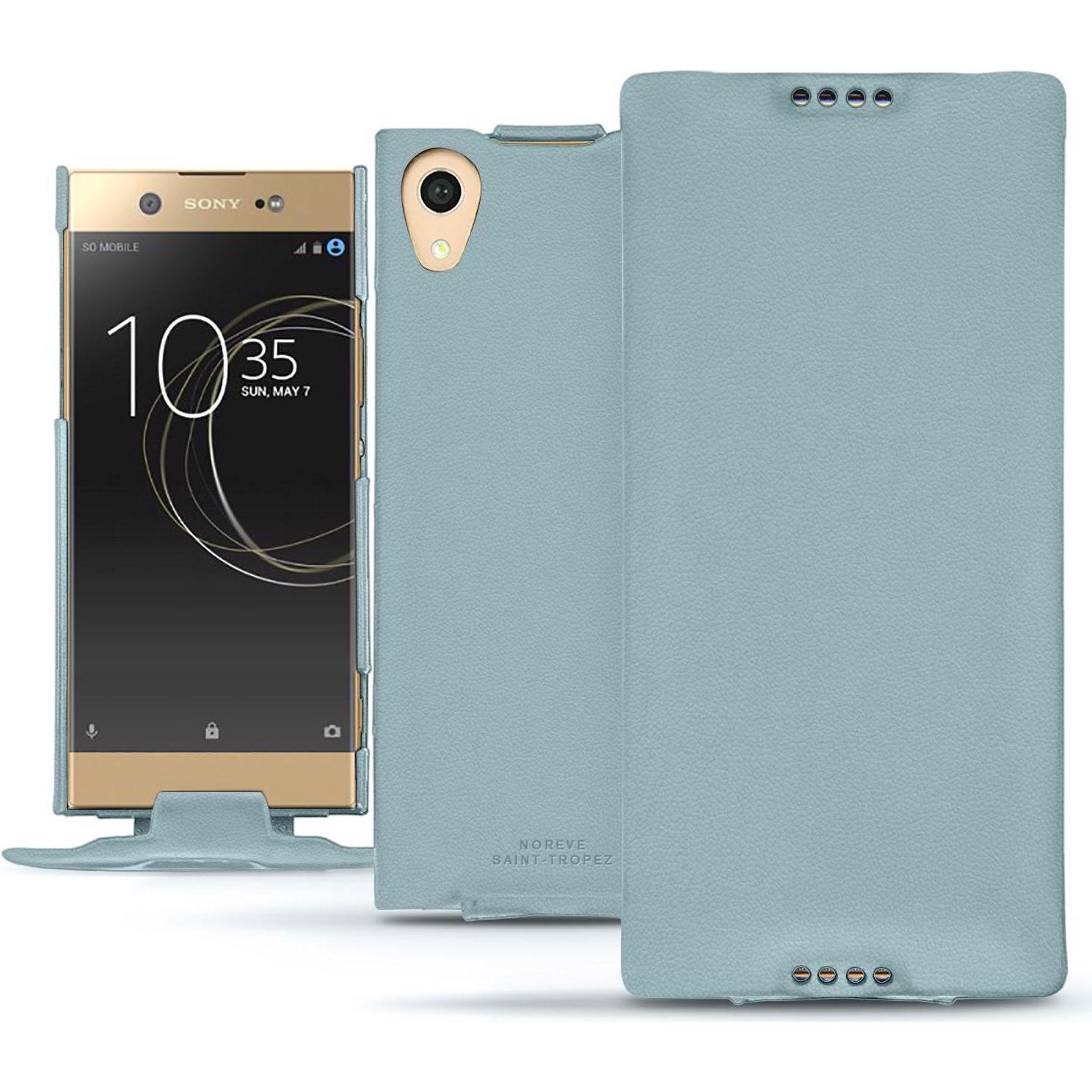Noreve Lederschutzhülle vertikal (Sony Xperia XA1 Ultra), Smartphone Hülle, Blau