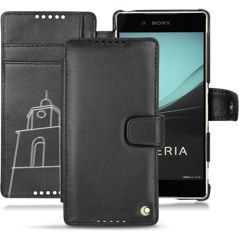 Noreve Lederschutzhülle Wallet (Sony Xperia Z4/ Z3+), Smartphone Hülle, Grau