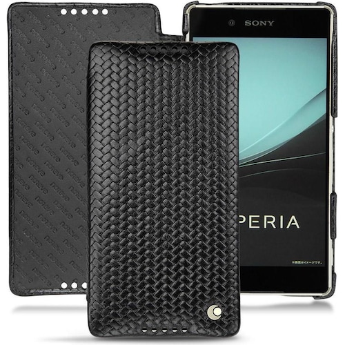 Noreve Lederschutzhülle horizontal (Sony Xperia Z4/ Z3+), Smartphone Hülle, Schwarz