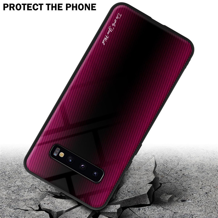 Productafbeelding Cadorabo TPU gestreepte glasplaat (Samsung Galaxy S10+)