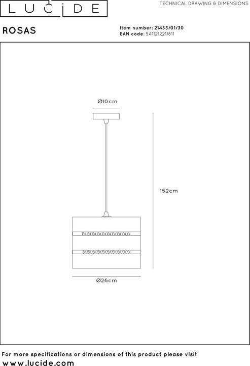 Actual product image Lucide Rosas (E27)